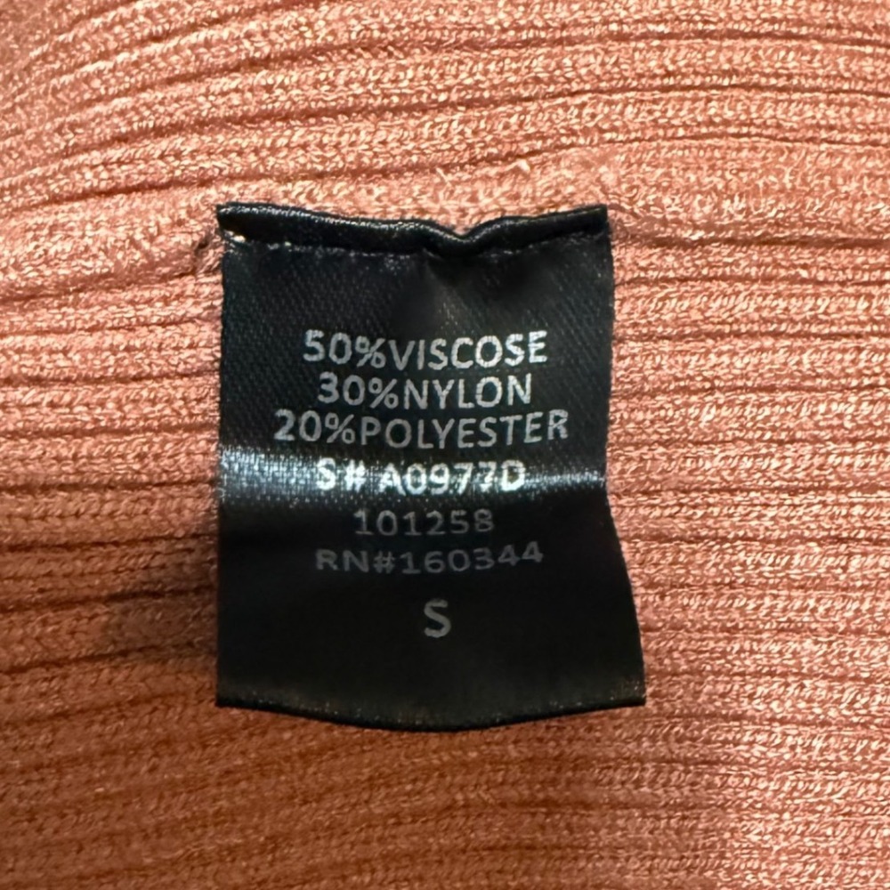 Beige Botany Maxi Dress Ribbed Knit Bodycon Small Rust - Picture 7 of 7